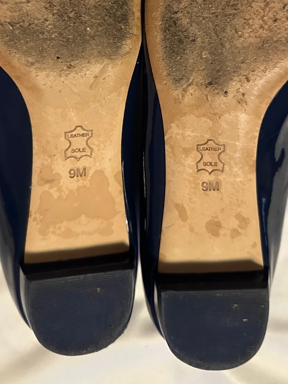 Tory Burch Navy Patent Leather Logo Ballet Flats size 9